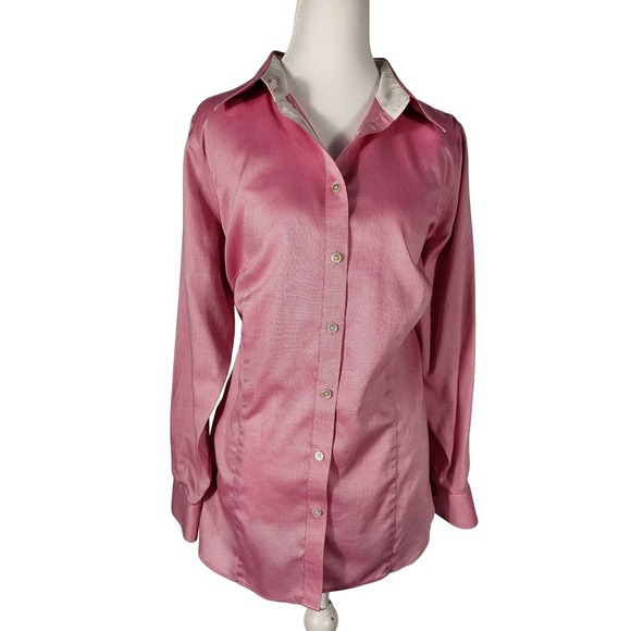 Talbots women"s Long Sleeve Button Down Shirt Career Office Pink Size Unknown - Picture 3 of 8